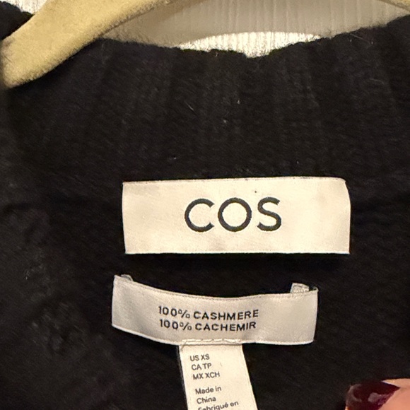 COS Chunky Pure Cashmere Crew Neck Sweater Black Size XS - Picture 4 of 9